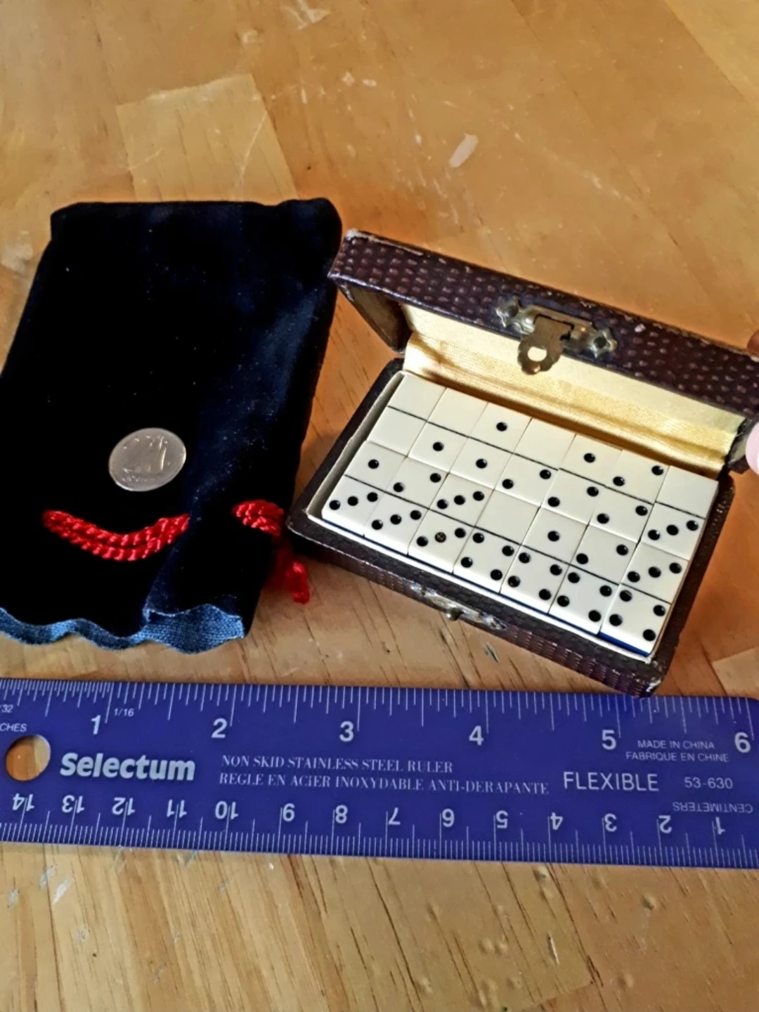 Antique Miniature Dominoes: Full Set in Box