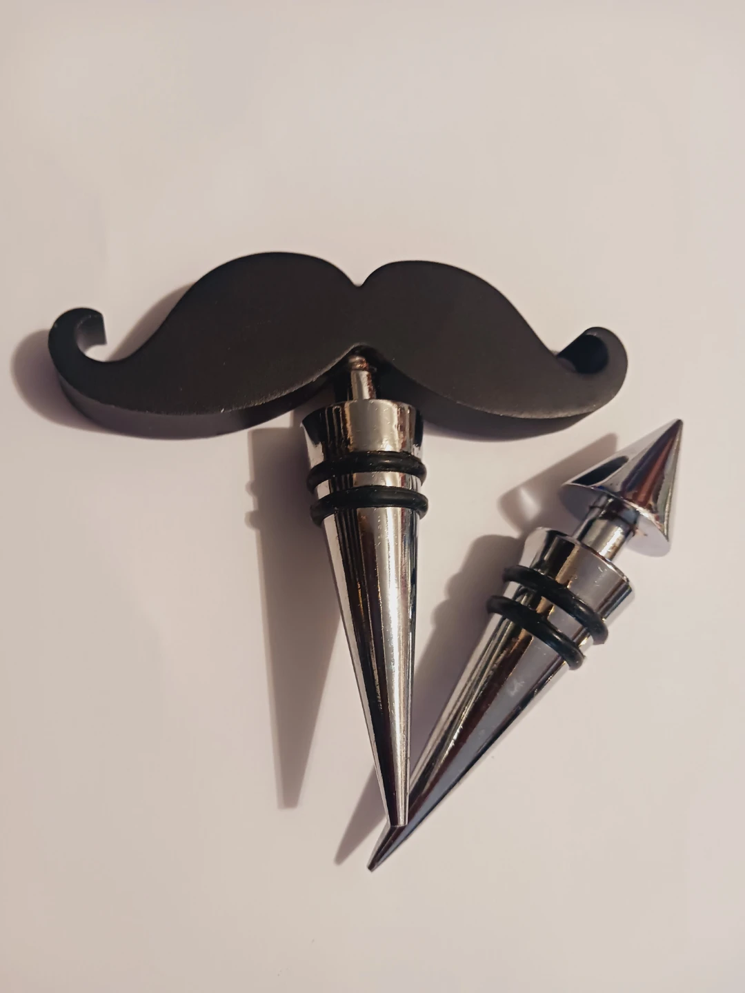 New !! Novelty Mustache Wine Stopper & regular without  stache