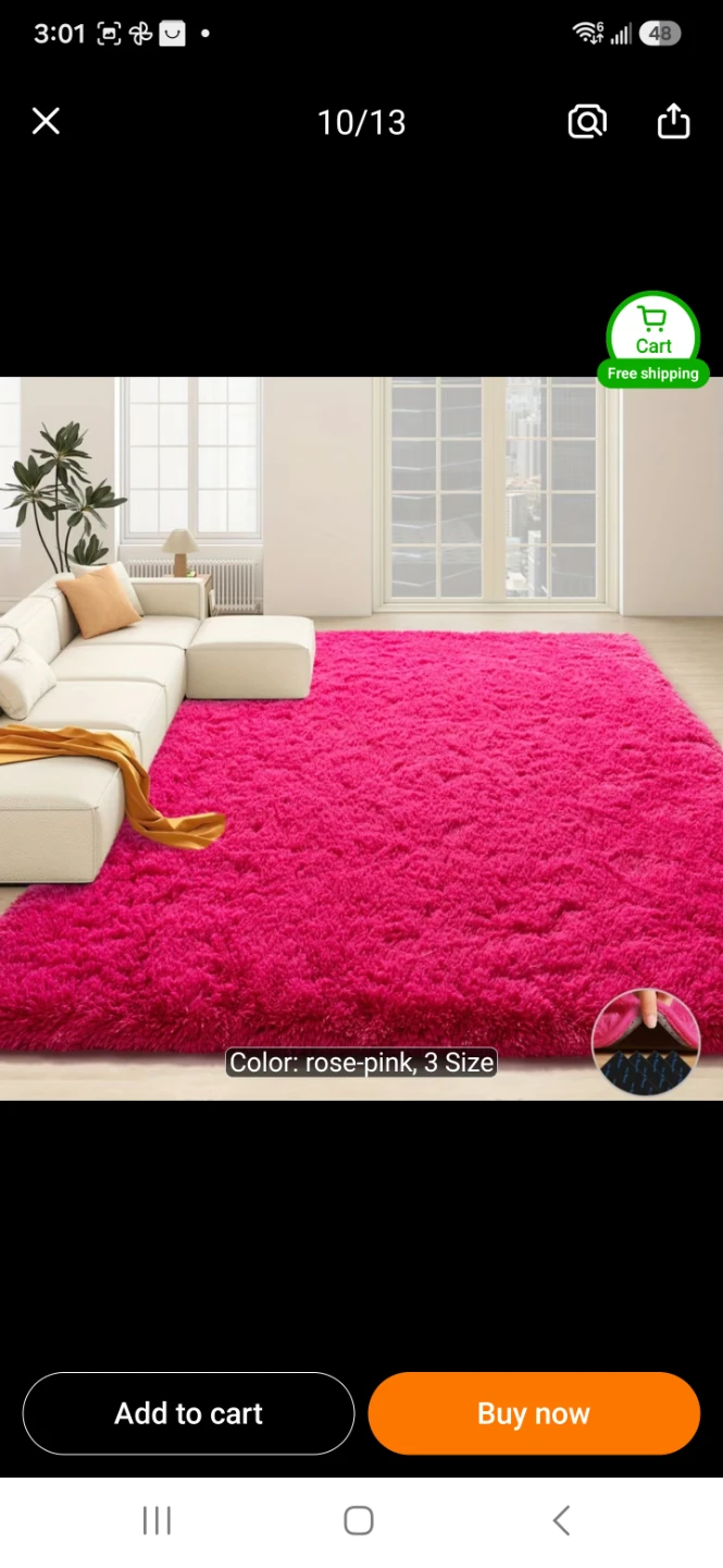 Fluffy pink rug.like new. - photo 3