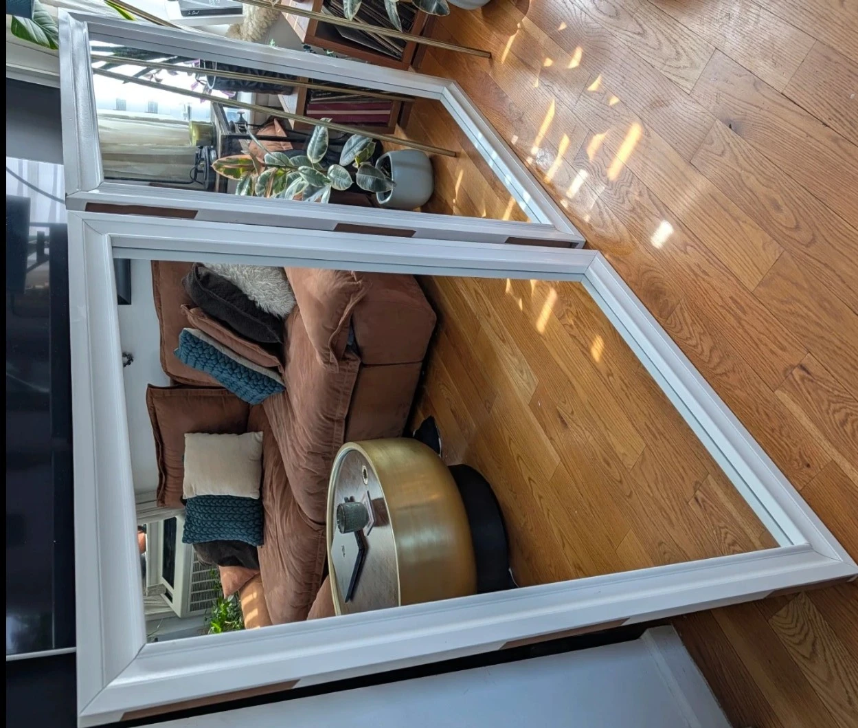 White framed large statement mirrors - photo 2