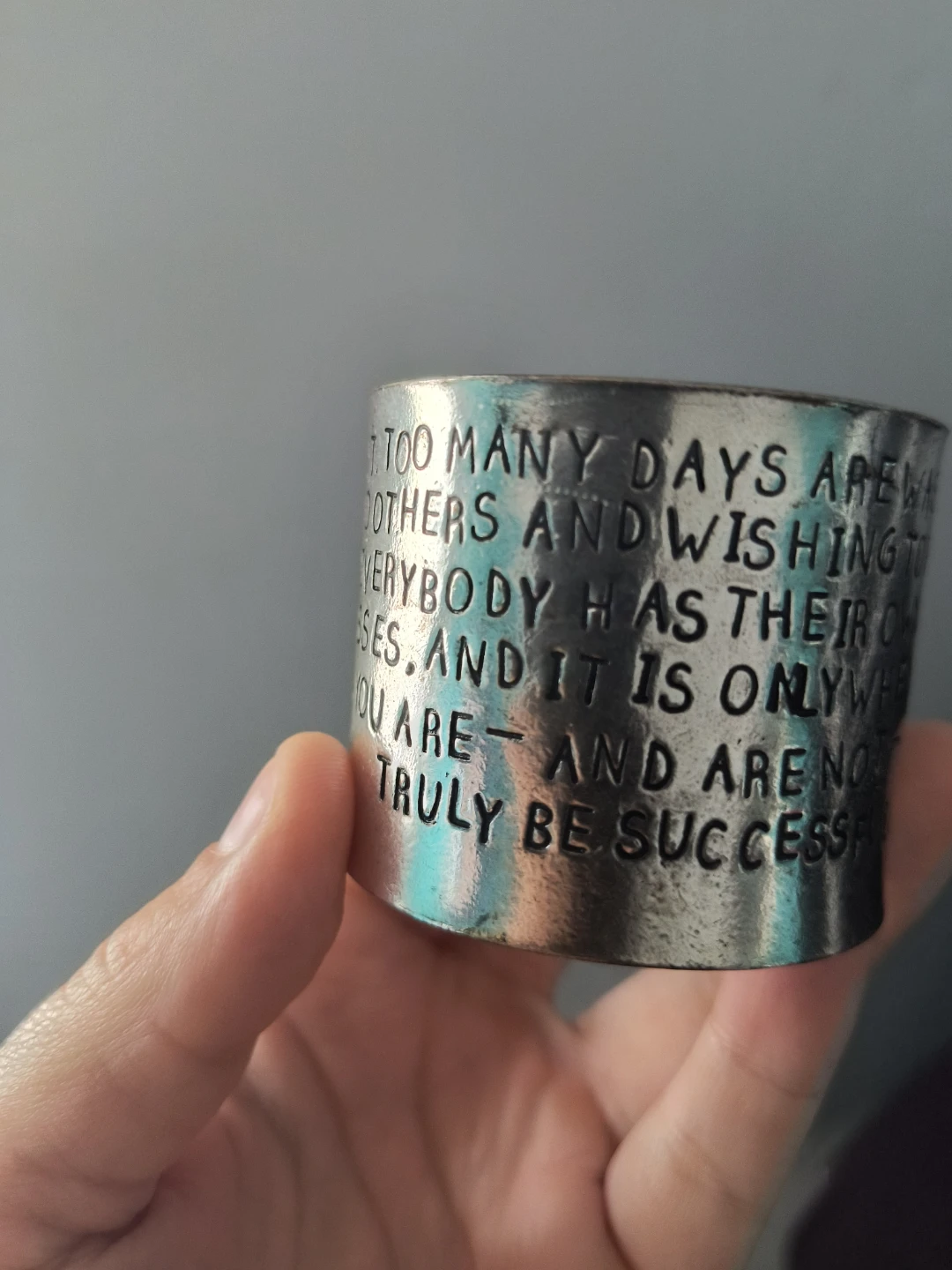 Engraved Quote Cuff Bracelet