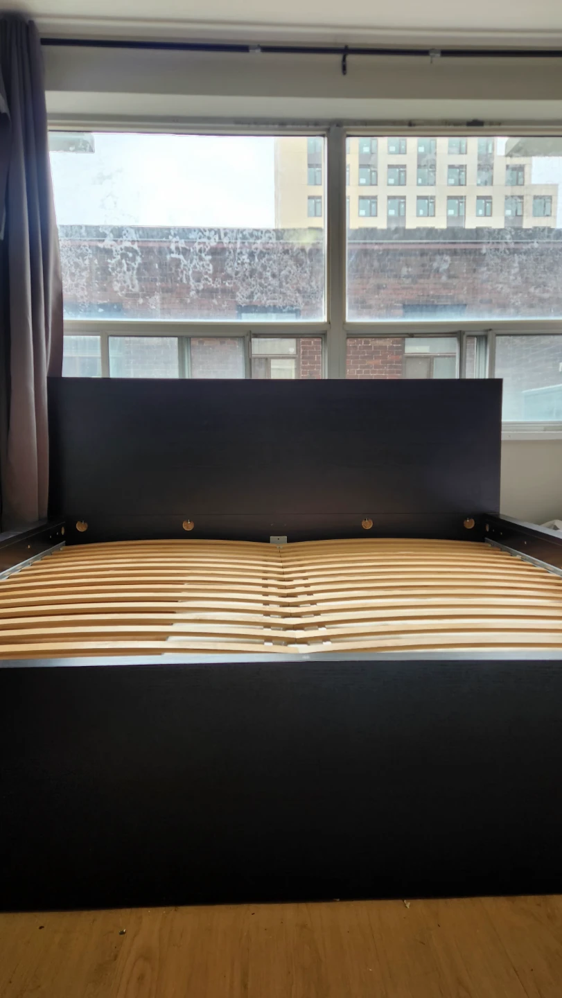 IKEA Black Bed Frame with Luroy Slatted Base OBO - photo 2