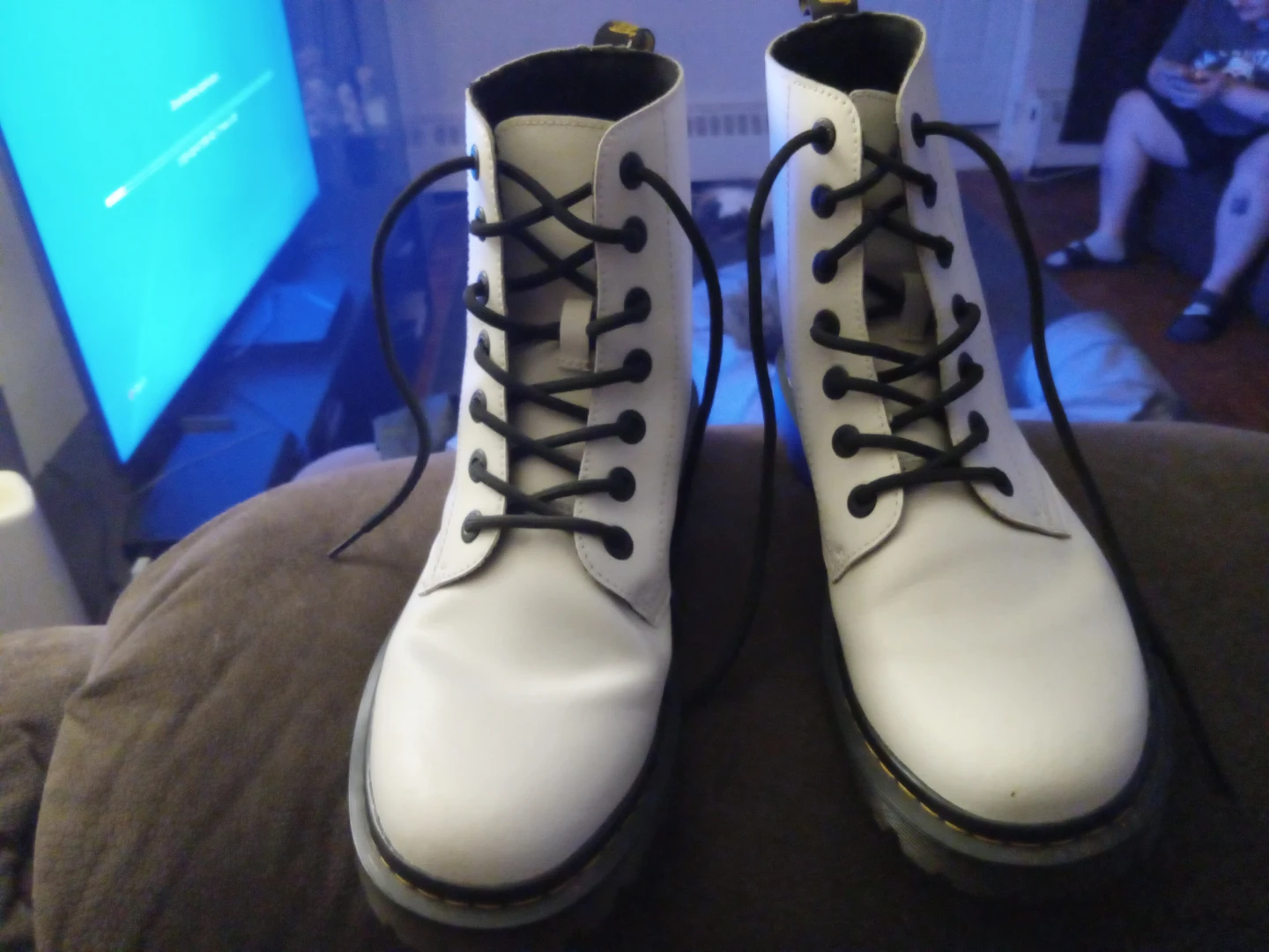 Dr. Martens White Lace-Up Boots