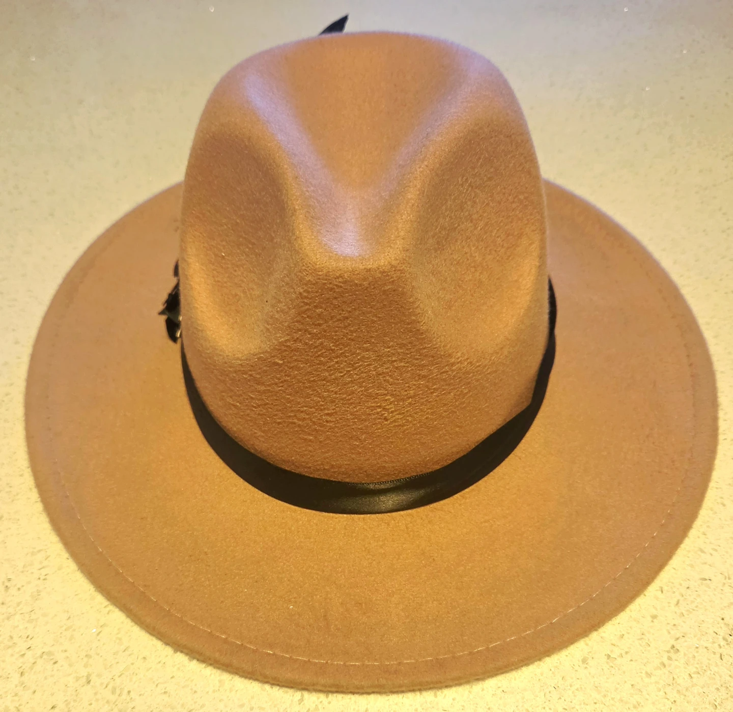 Tan Fedora with Feather Detail - photo 2