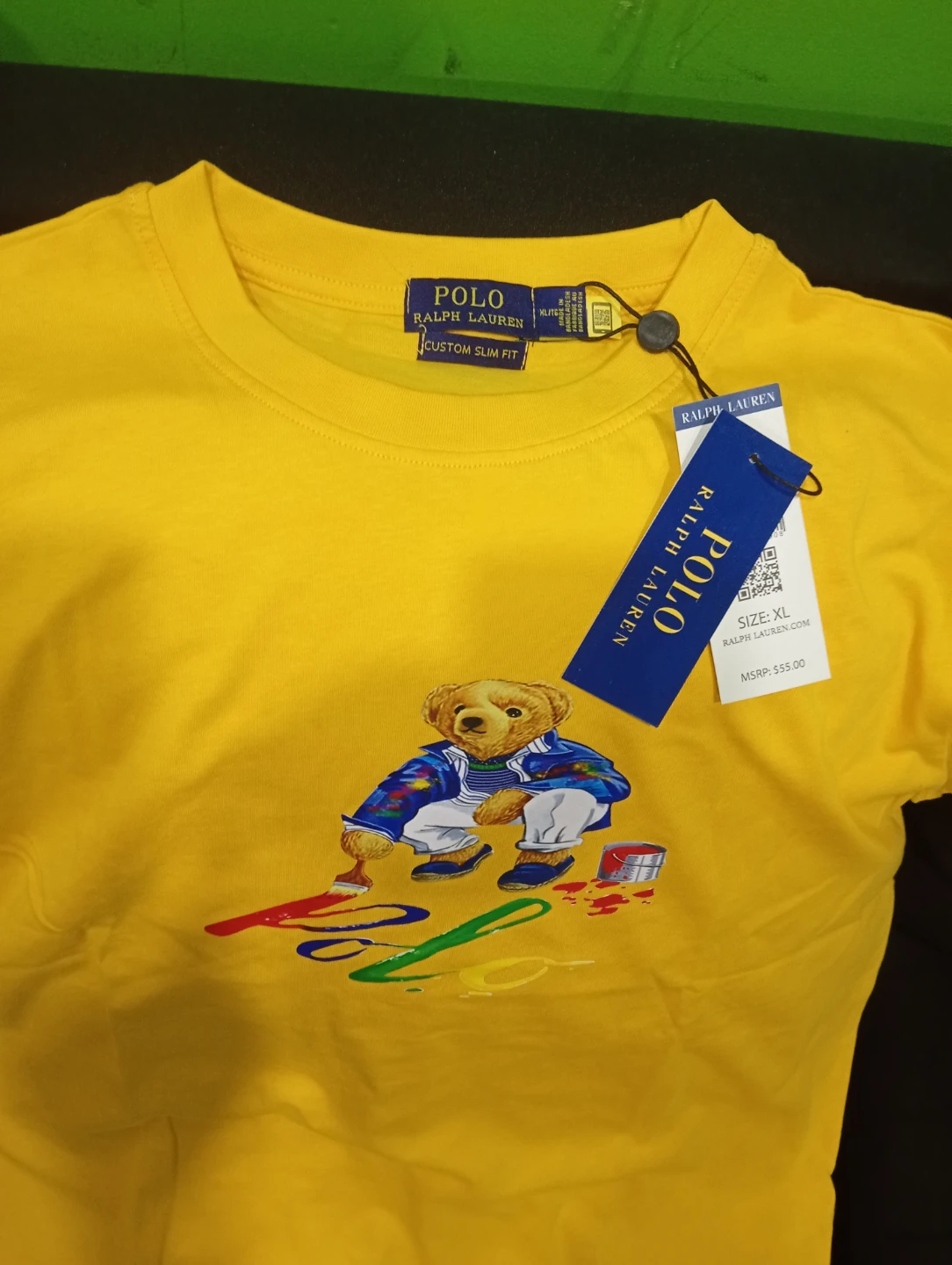 New Polo Ralph Lauren Bear T-Shirt Yellow men's size XL - photo 2