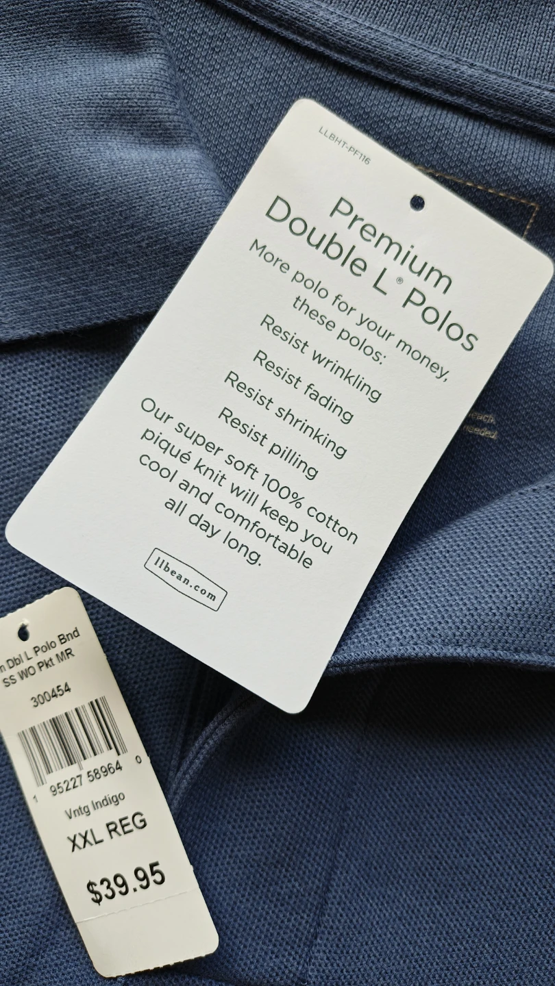 L.L.Bean Double L Polo Shirt Vintage Indigo XXL - photo 5