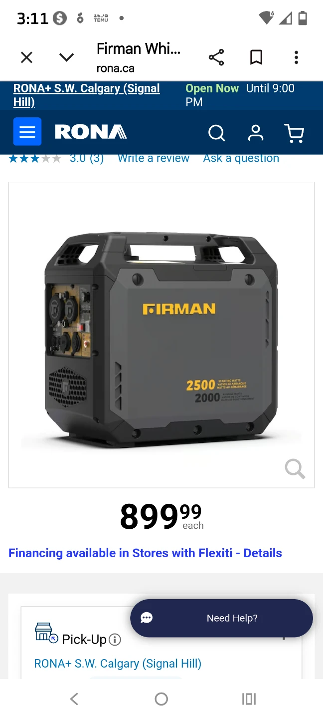 Firman 2500W Inverter Generator