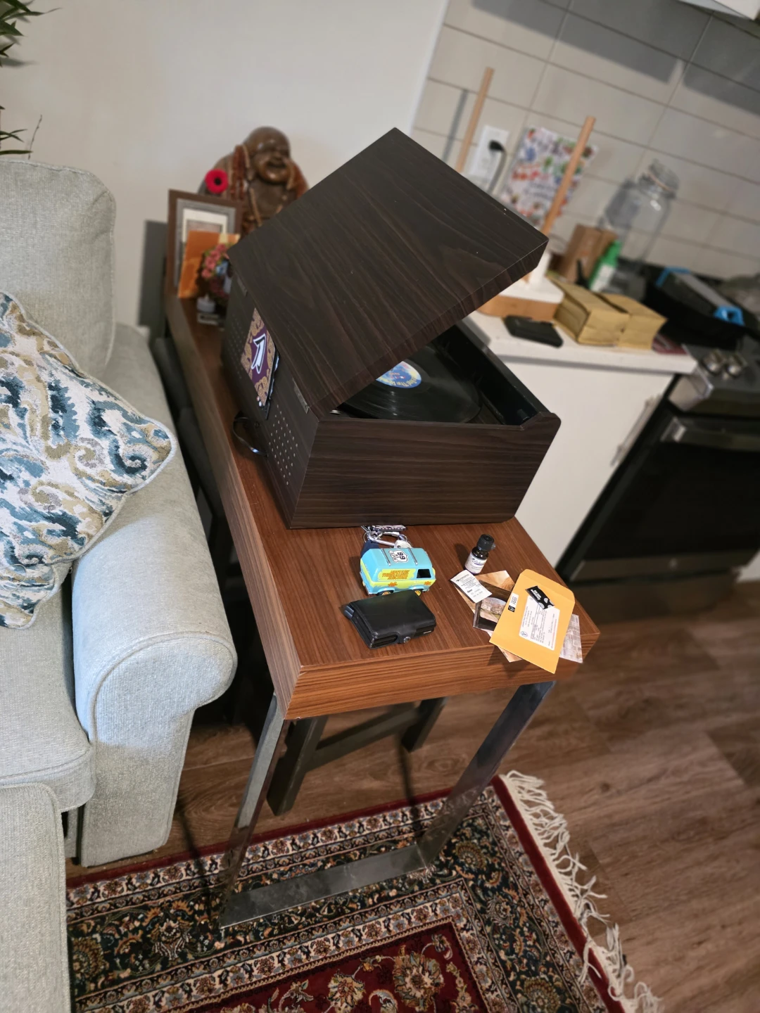 Modern Walnut Finish Side Table - photo 3