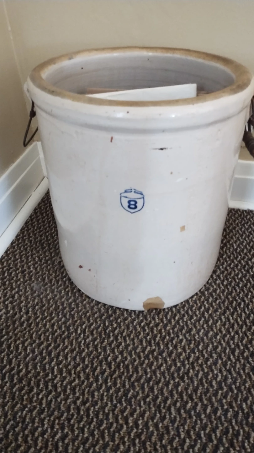 Vintage 8 Gallon Stoneware Crock