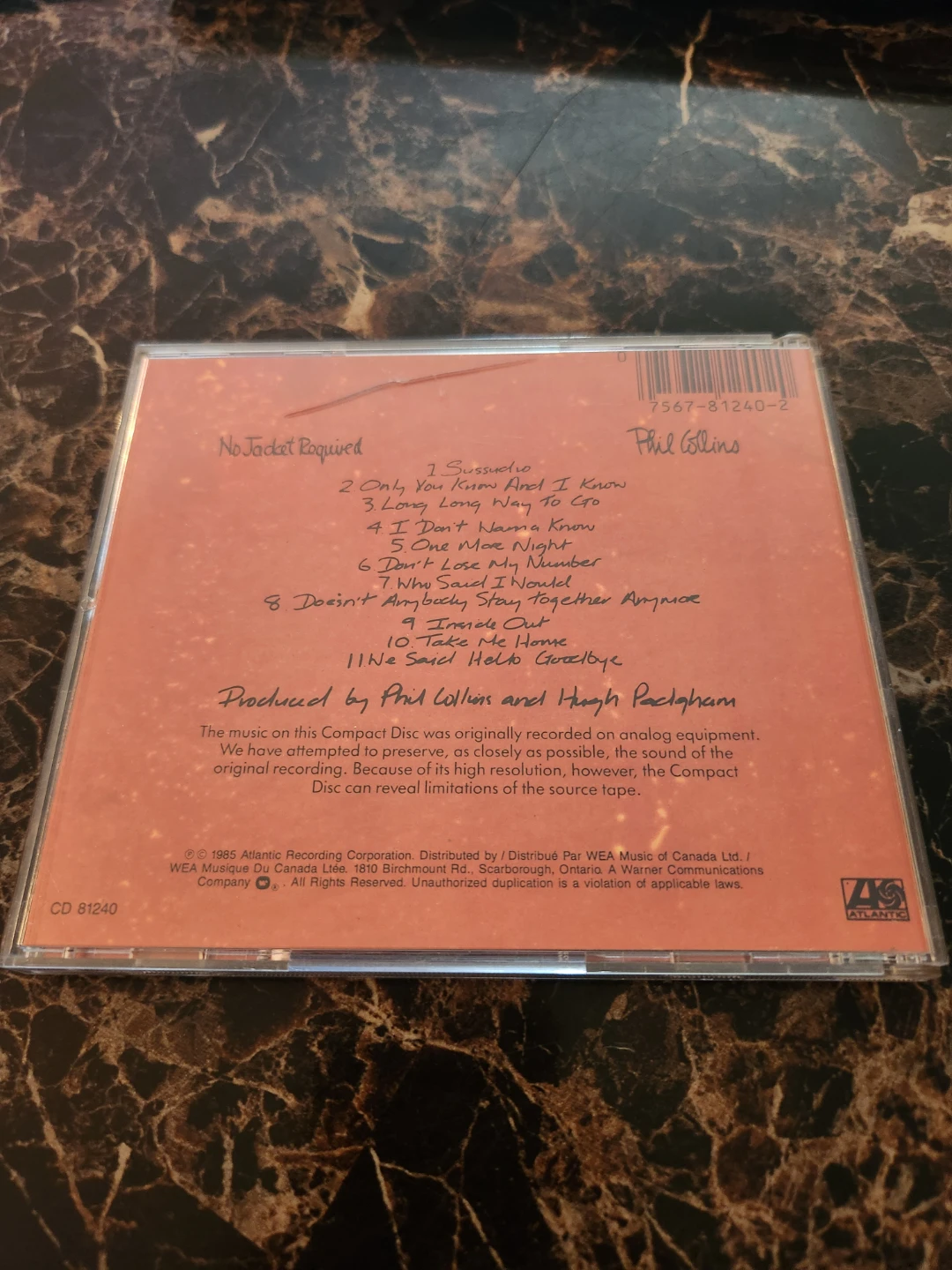 Phil Collins No Jacket Required CD - photo 2