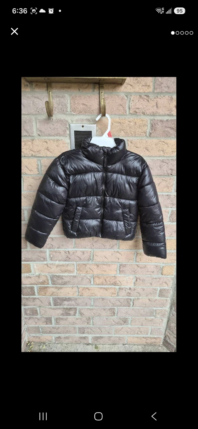 Old Navy Black Puffer Jacket Size 6-7