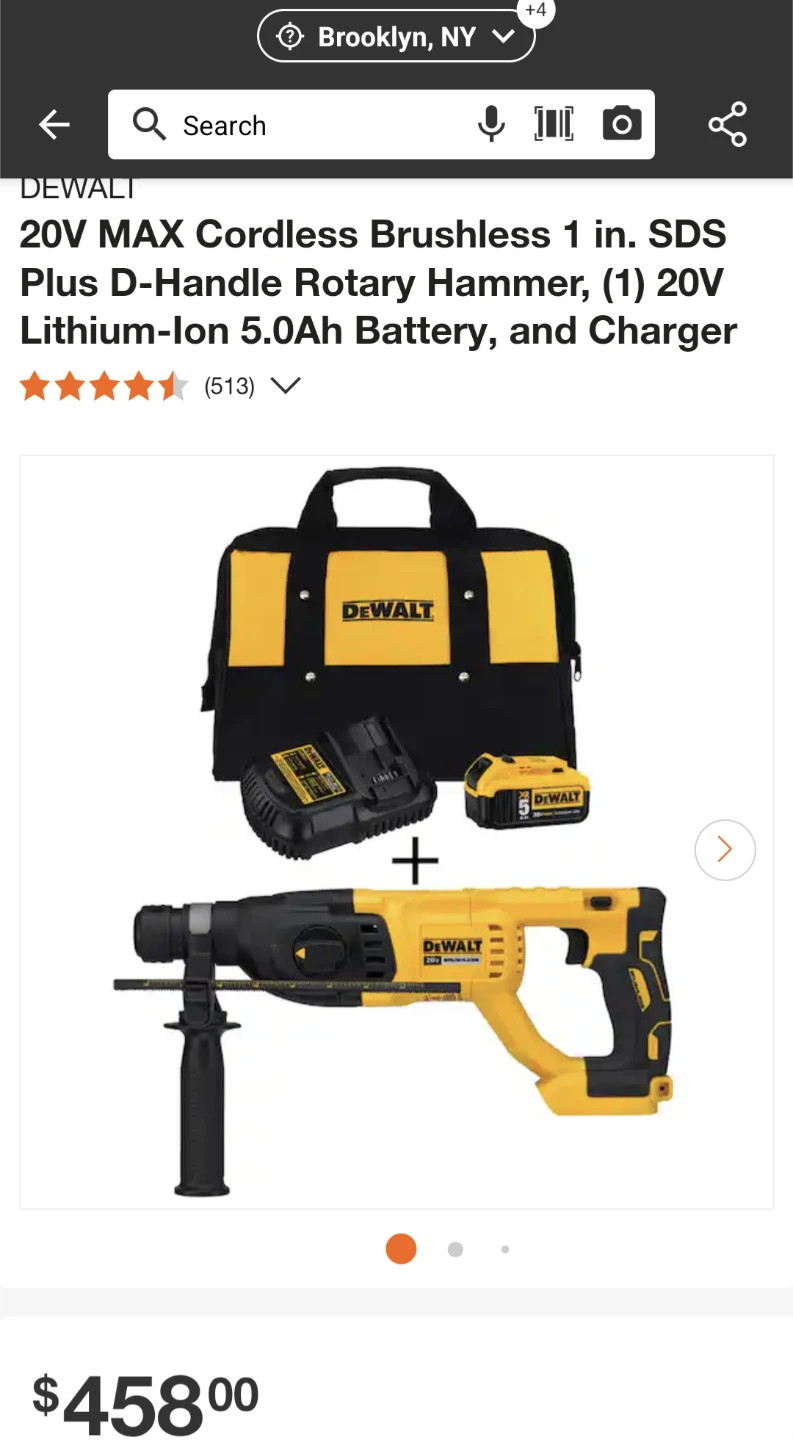 20V Max DeWalt 1" SDS-PLUS Rotary Hammer Drill Combo - photo 2