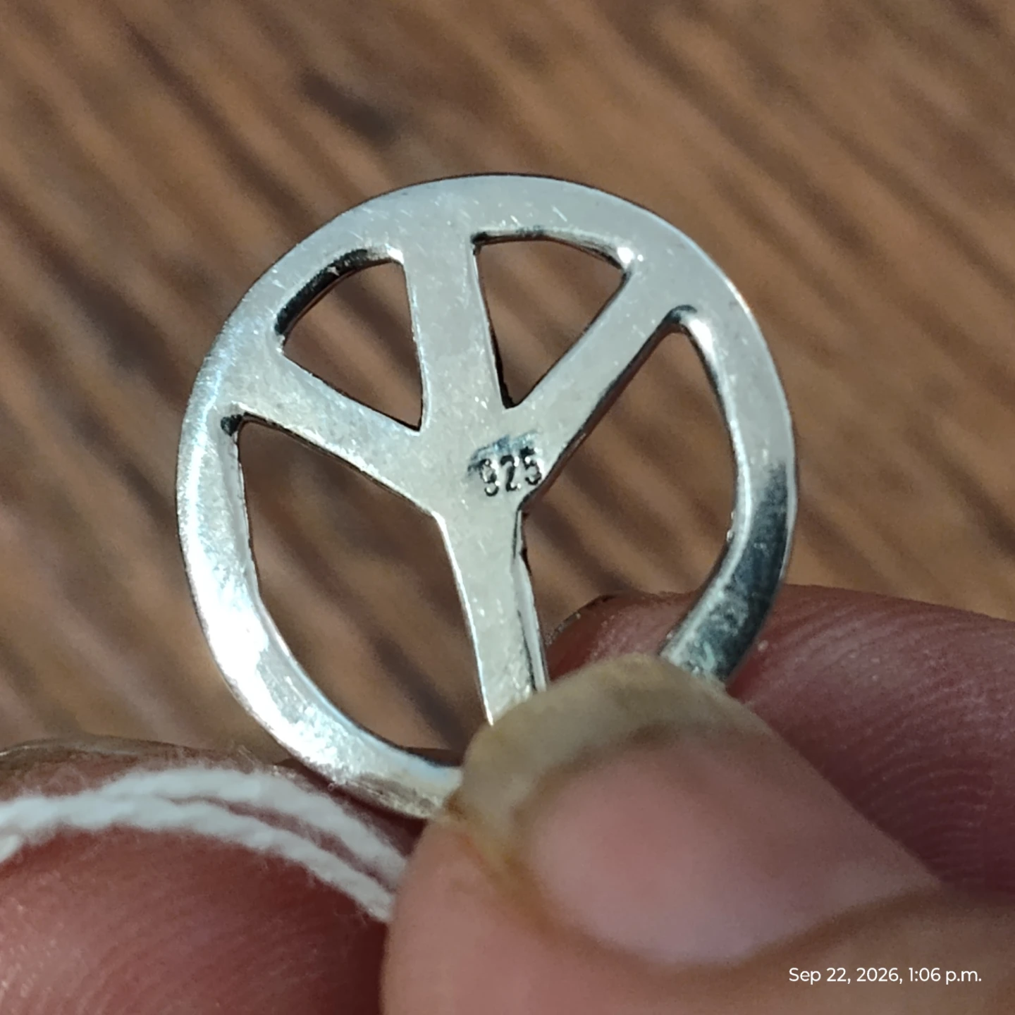 Sterling Silver Peace Sign Pendant - photo 3