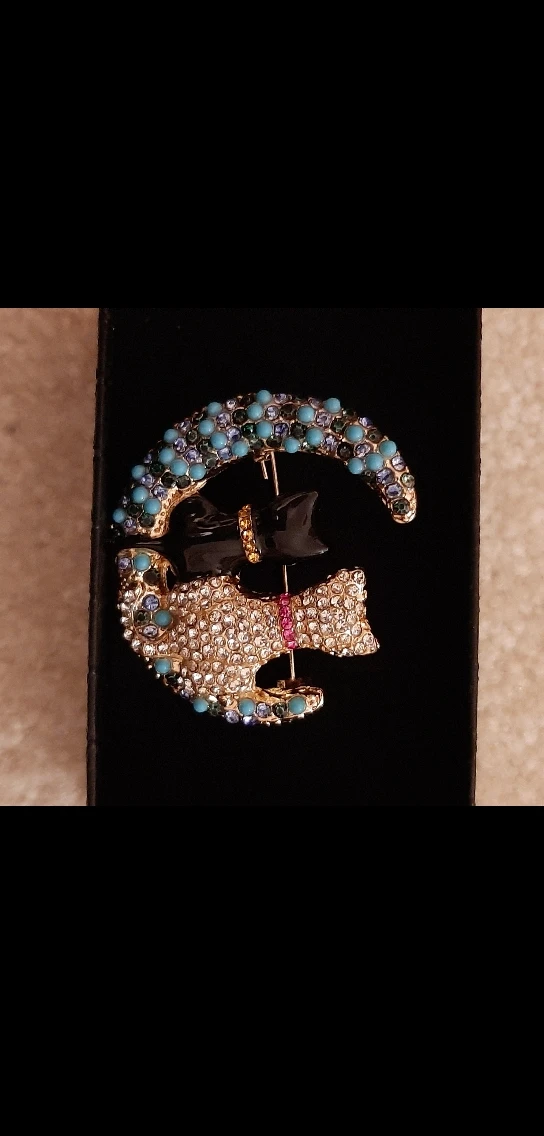 Brooch with two Cats on a  Moon. - photo 5