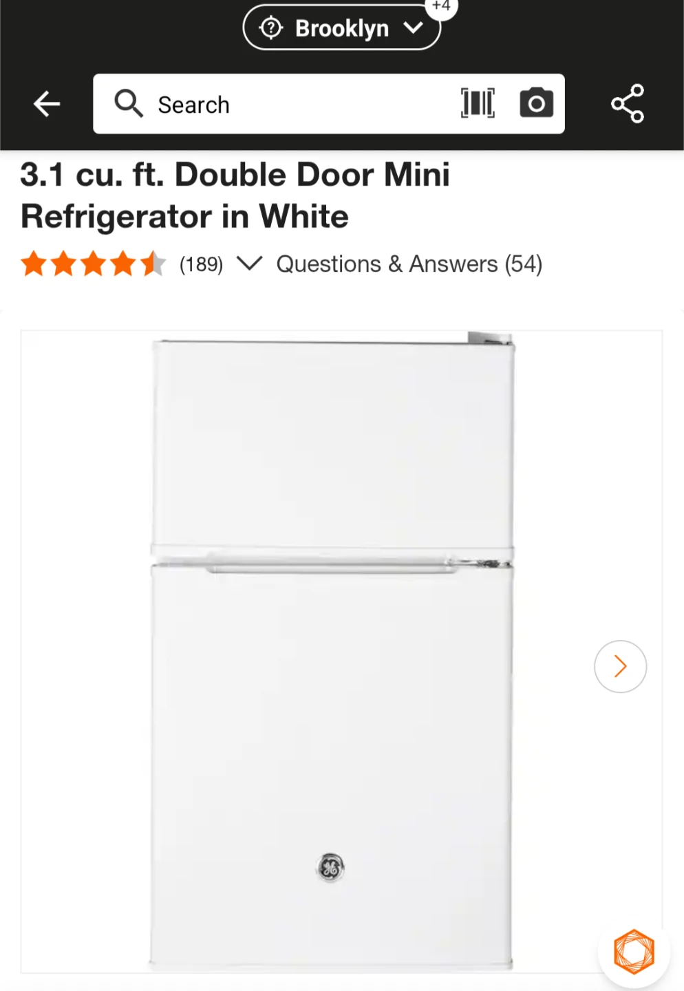 GE 3.1 cu. Ft Double Door Mini Fridge - photo 4