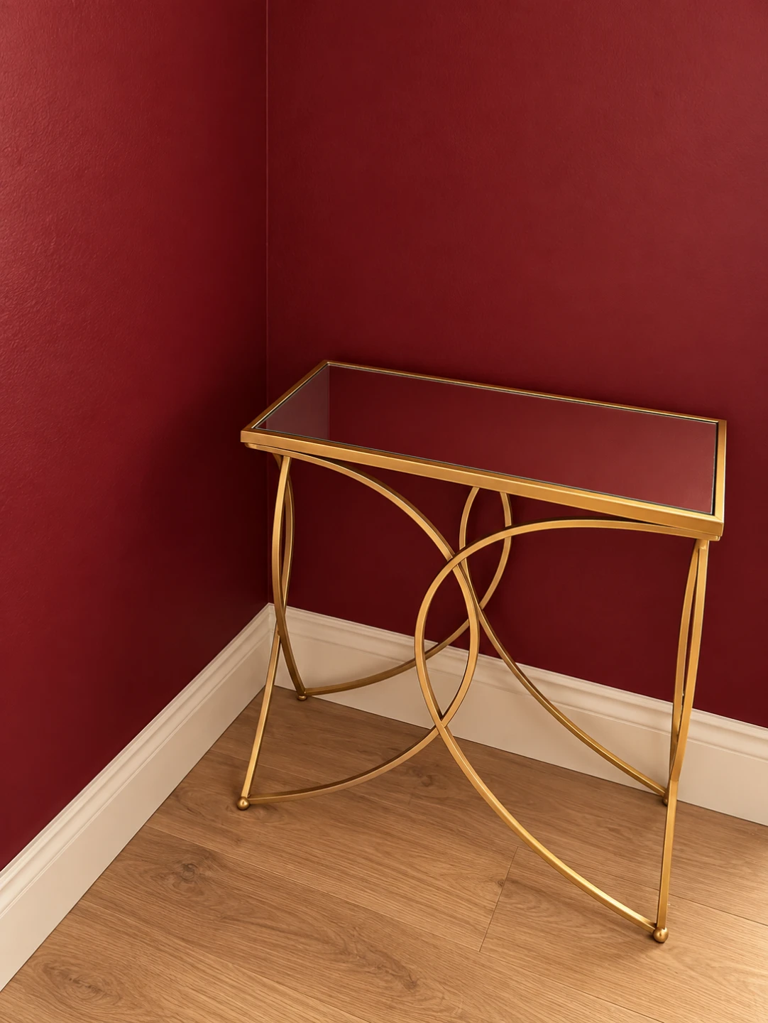 Vintage 70s Gold mirrored console table 28 x 28 x 11 - photo 2