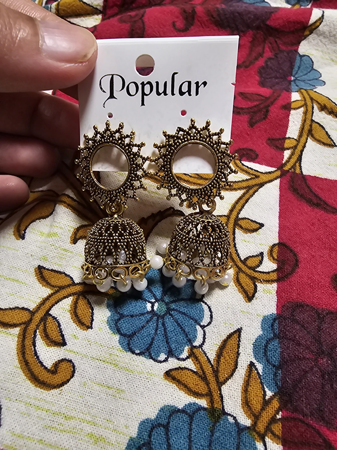 Popular Antique Gold Tone Jhumka Earrings