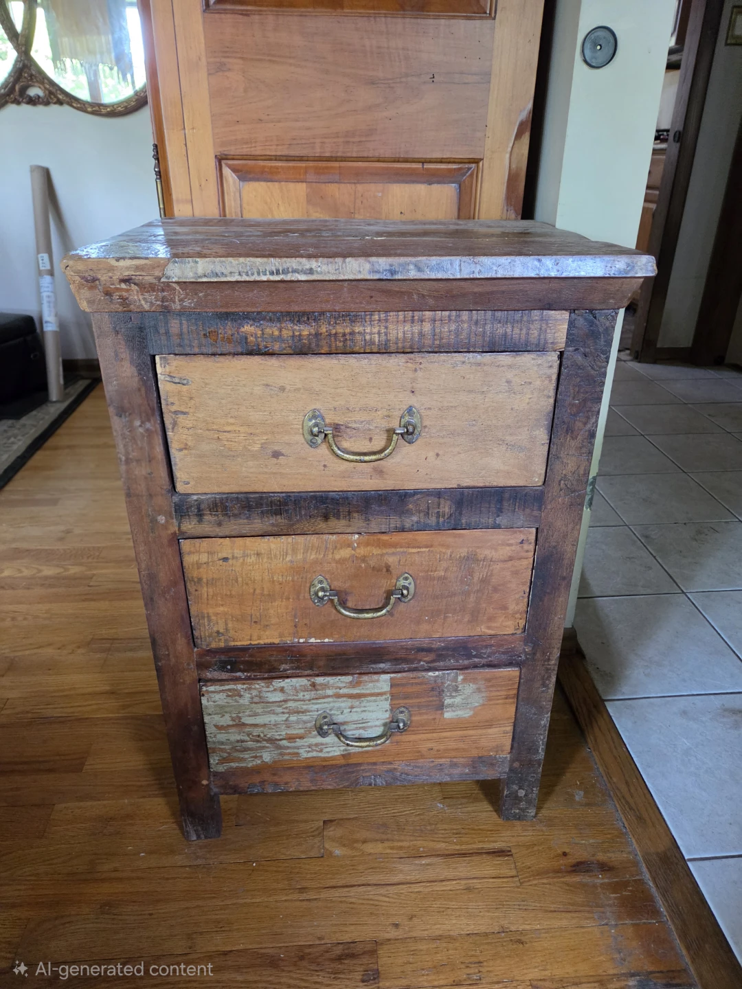 3 Drawer Bedside Nightstand Table
