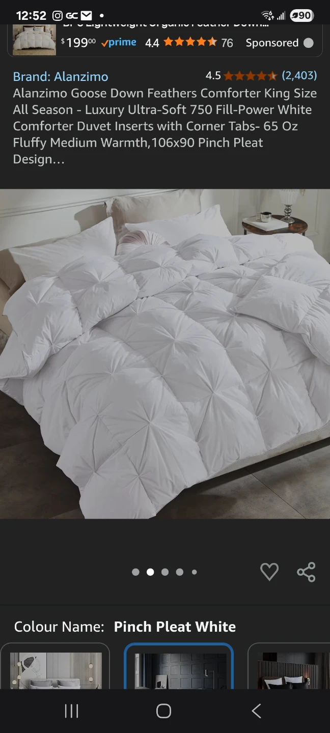 Goose Down Feathers Comforter Queen/ King Size 106"×90" NEW