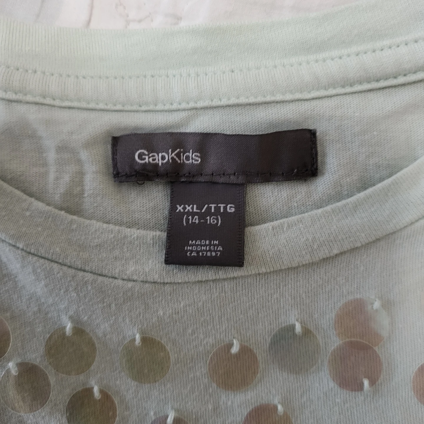 GapKids Mint Green Sequin Long Sleeve Tee (Size XXL / 14-16) - photo 3