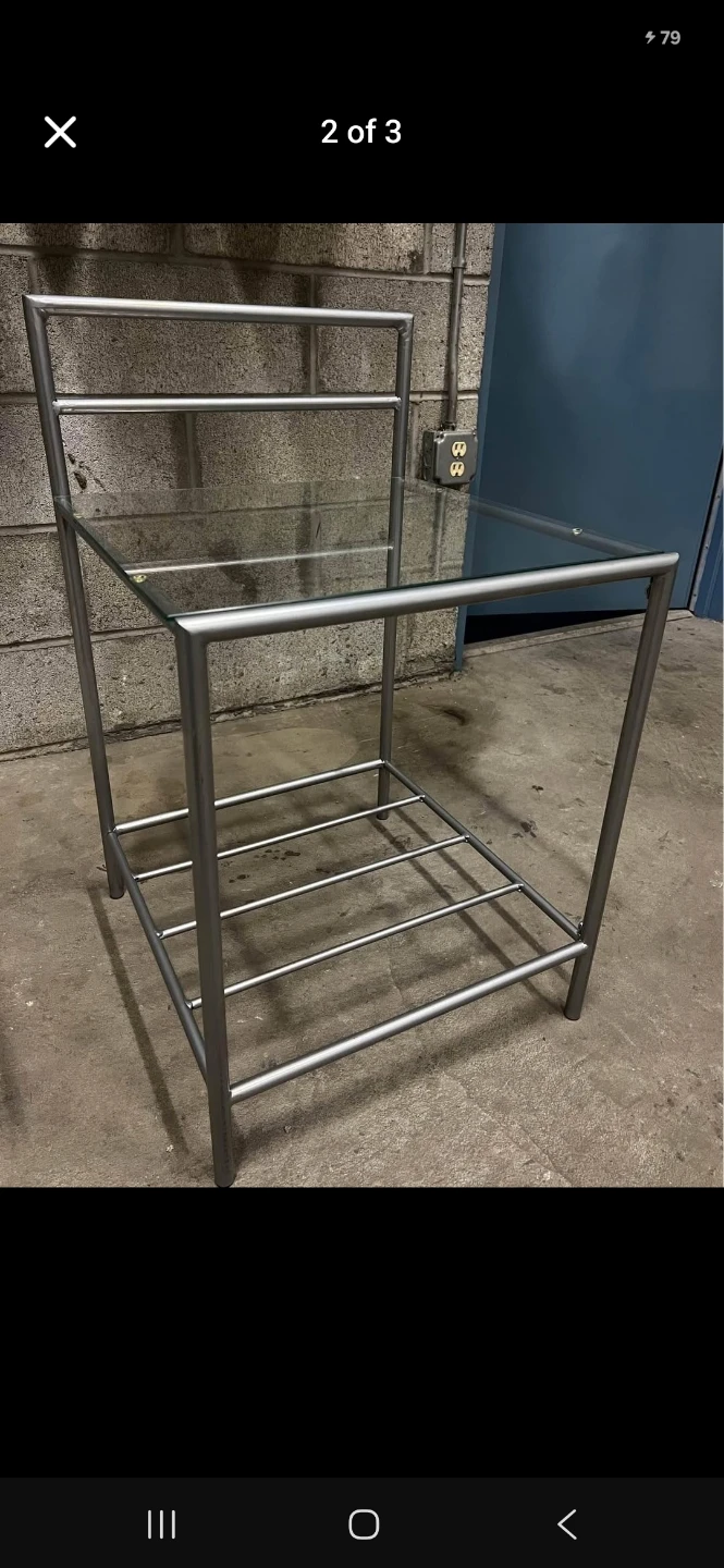 Metal and Glass Side Table - photo 2