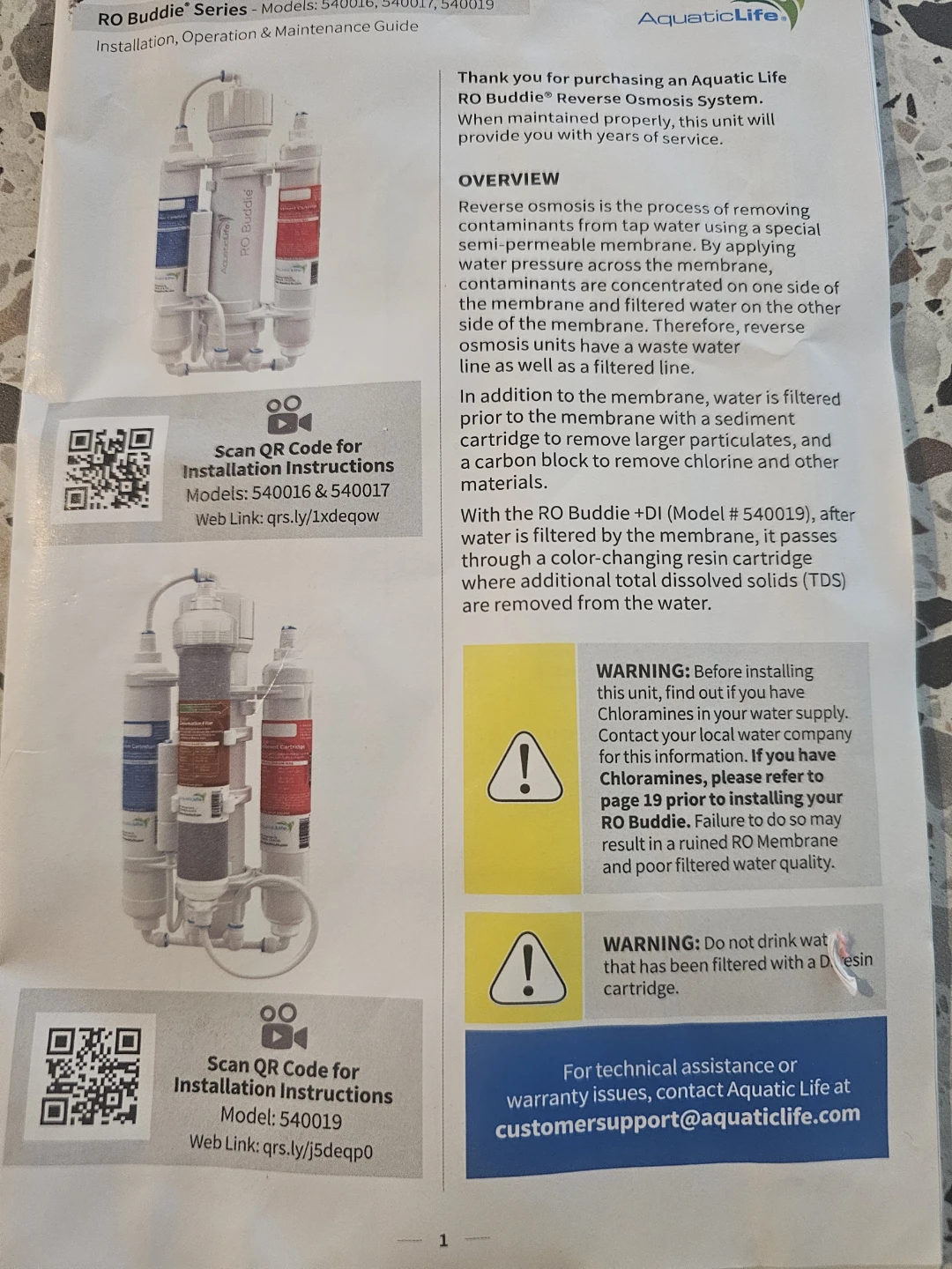 Aquatic Life RO Buddie Reverse Osmosis System