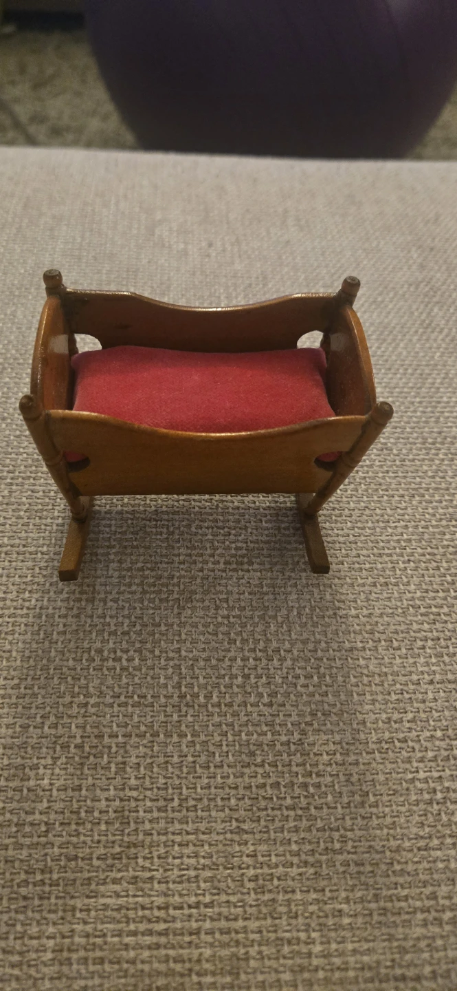 Miniature Wooden Doll Cradle
