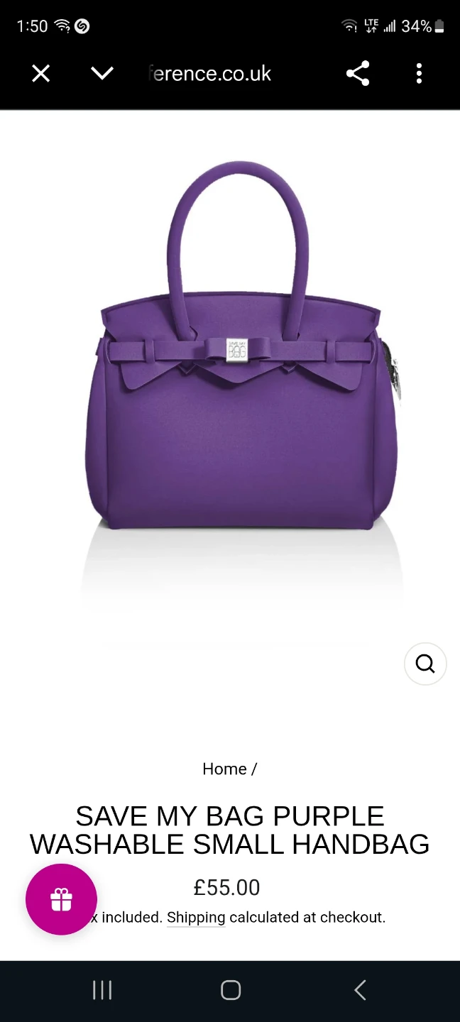 Save My Bag Purple Small Handbag