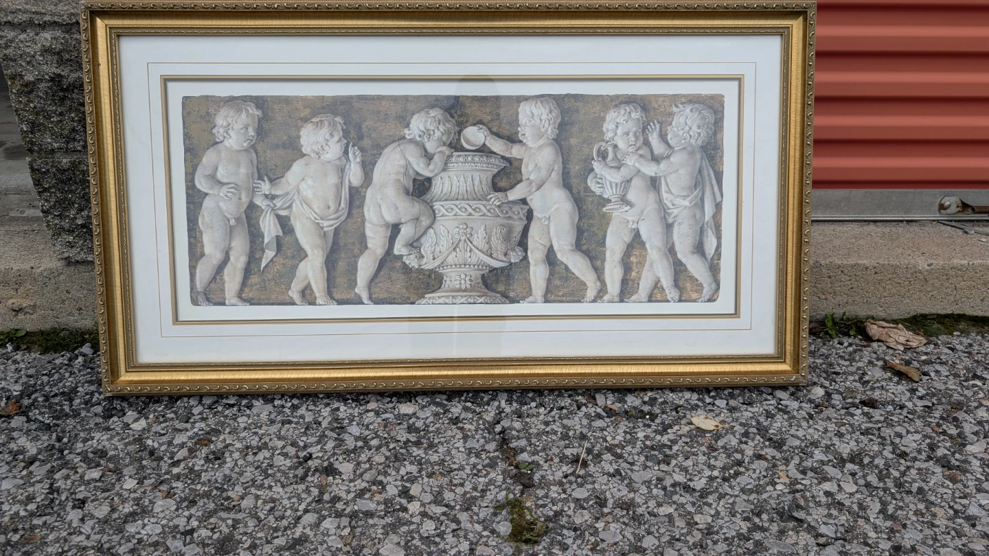 Classic Framed Cherub Wall Art