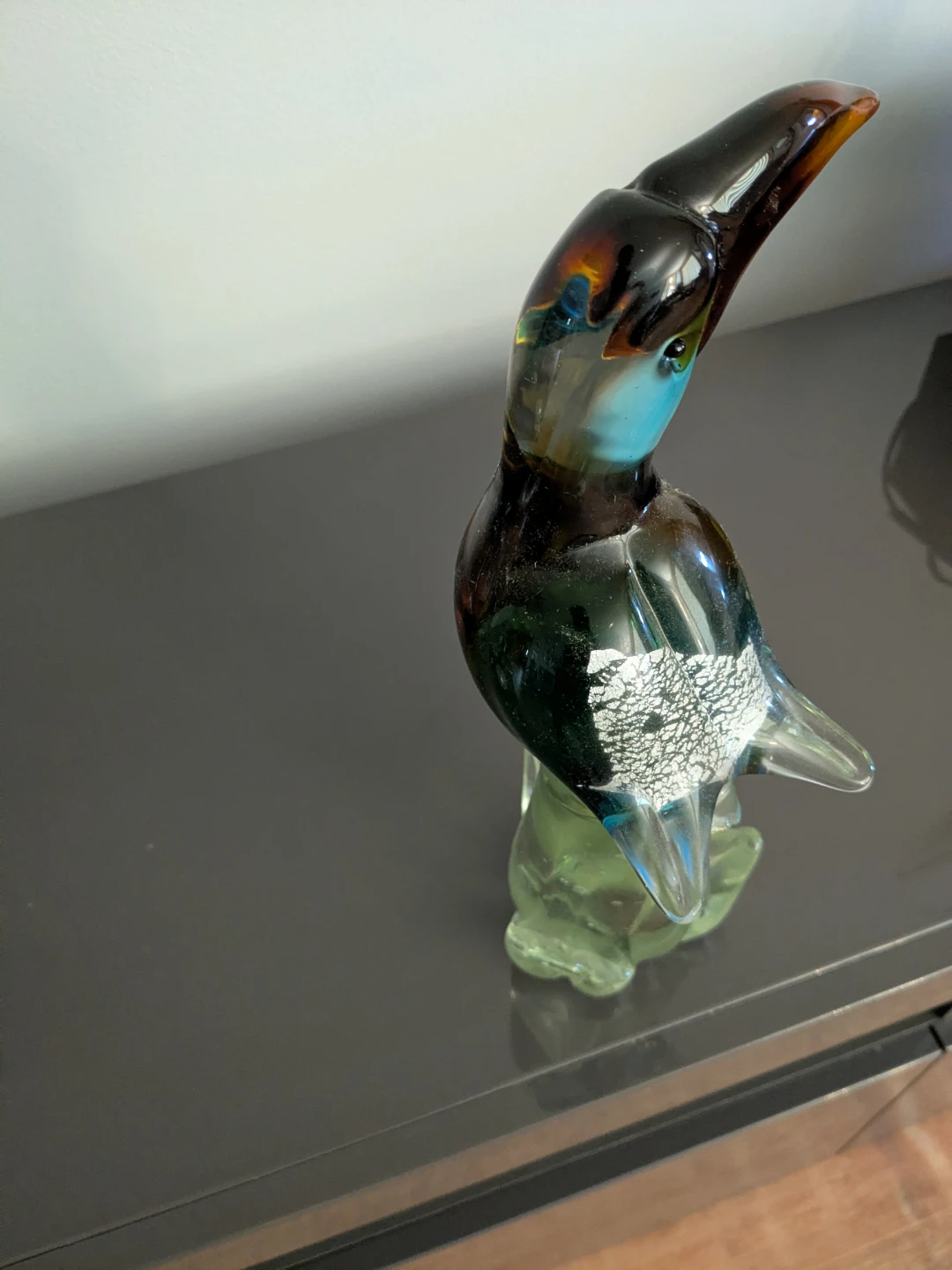 Murano-Style Hand-Blown Art Glass Toucan Figurine, Multicolor - photo 4