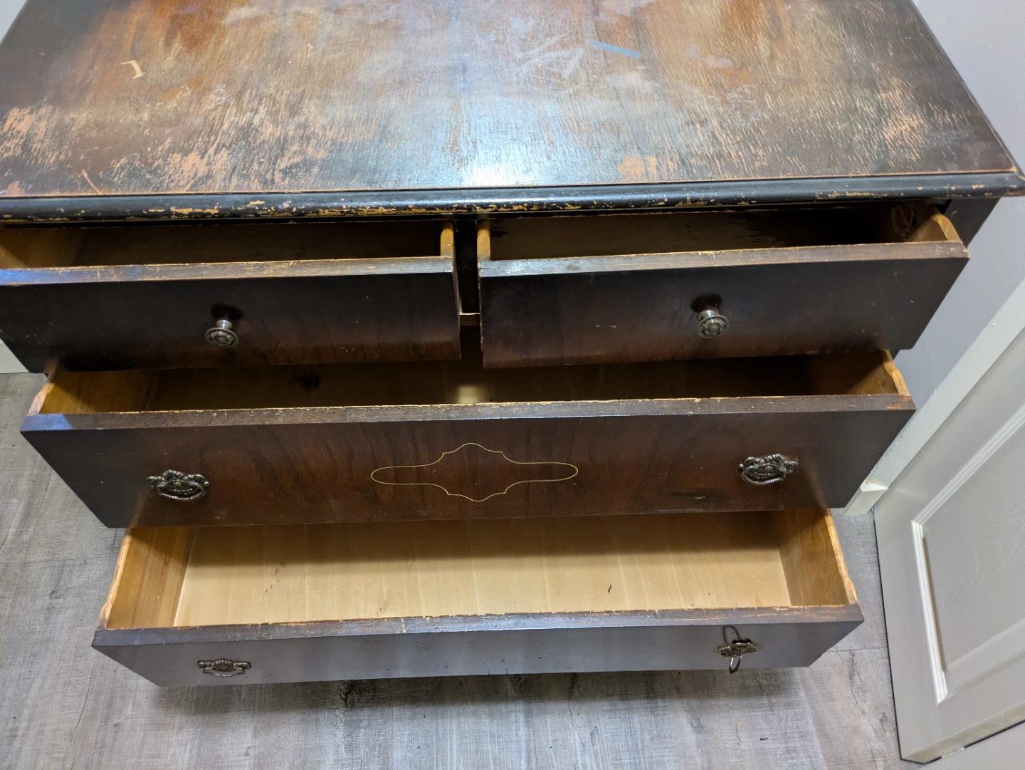 Vintage Wooden Dresser with Mirror - photo 3
