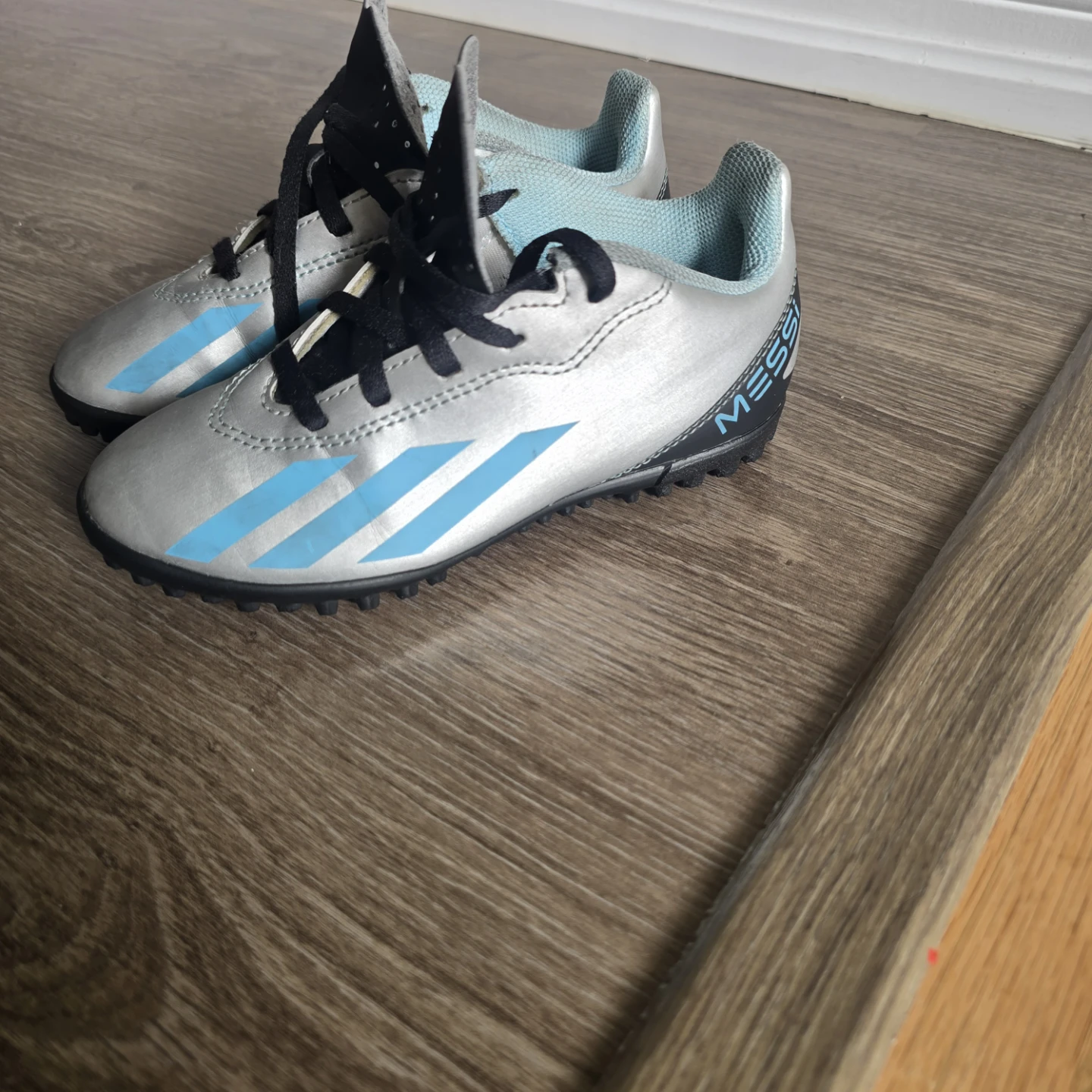 Adidas Messi Turf Soccer Cleats - Silver/Blue