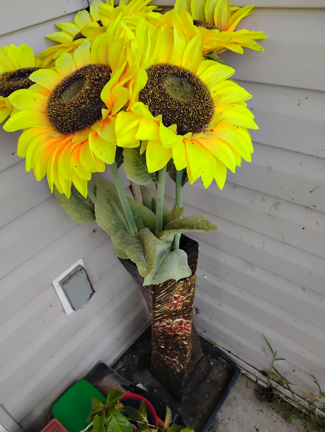 Artificial Sunflower Bouquet in Decorative Vase
