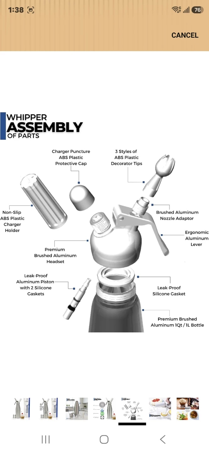 ICO Professional Whipped Cream Dispenser 1L - photo 2