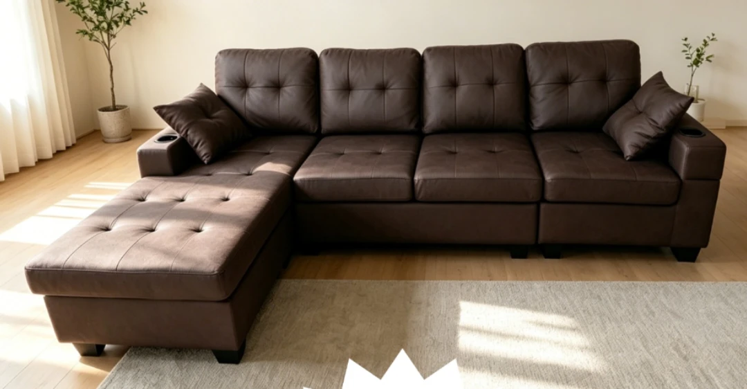 Sectional Sofa with Chaise PU Leather