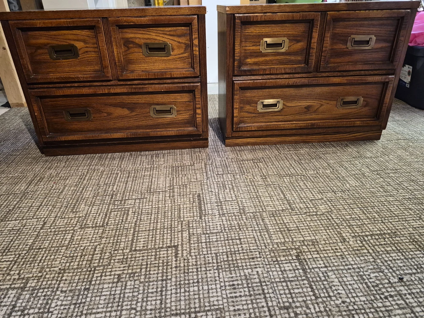 Campaign style dresser and matching nightstands - photo 4