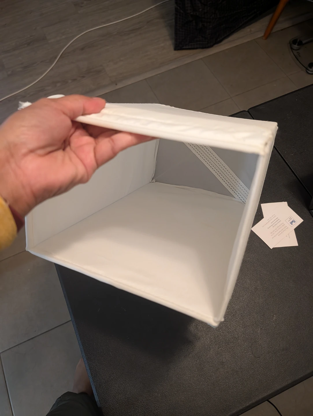 Four IKEA SKUBB drawer organizers, white