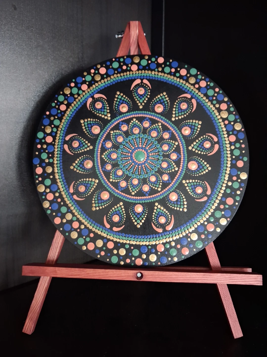 Hand-painted Mandala Dot Art