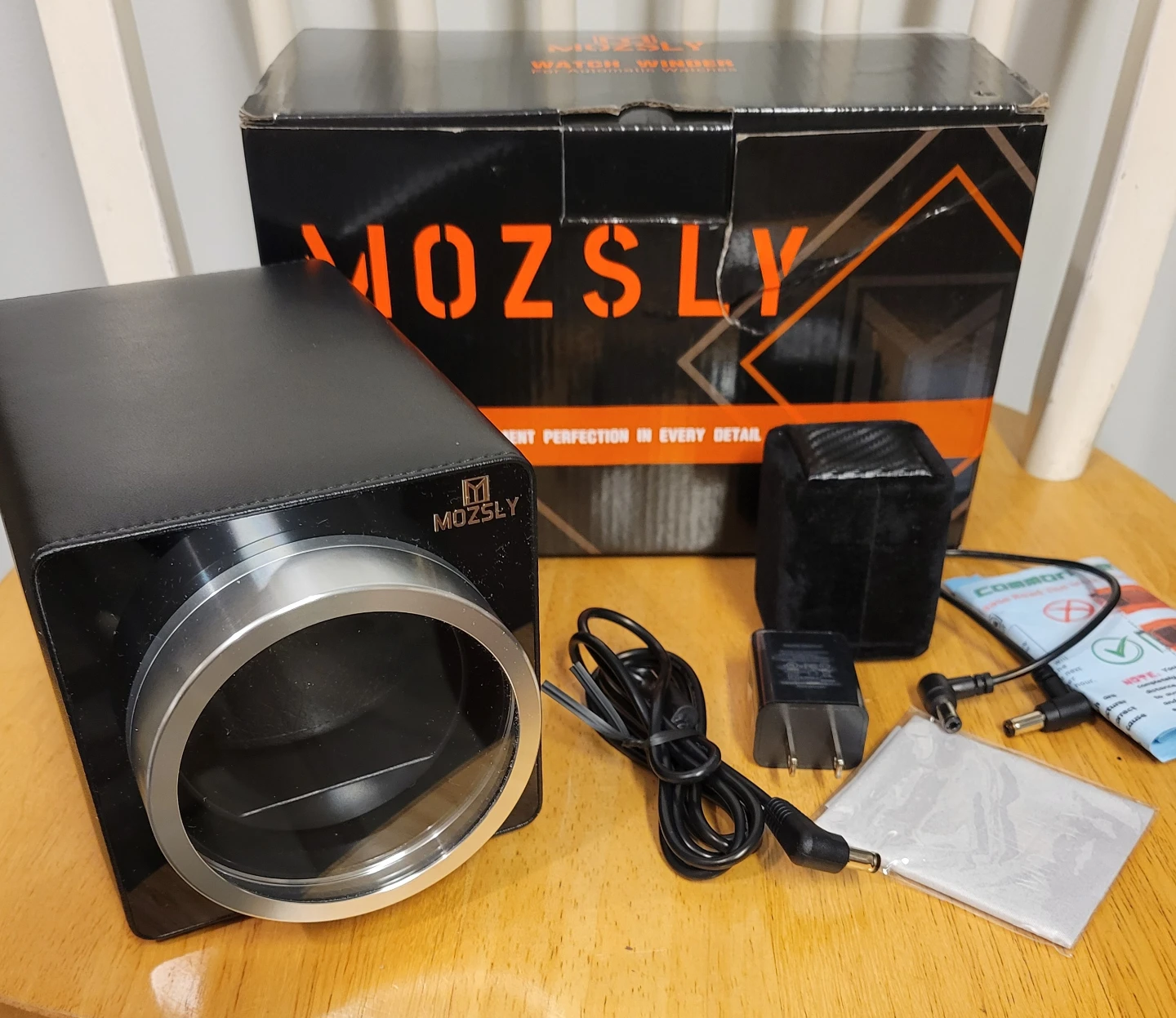 MOZSLY Watch Winder Automatic Watch w/ Quiet Motor Black NEW