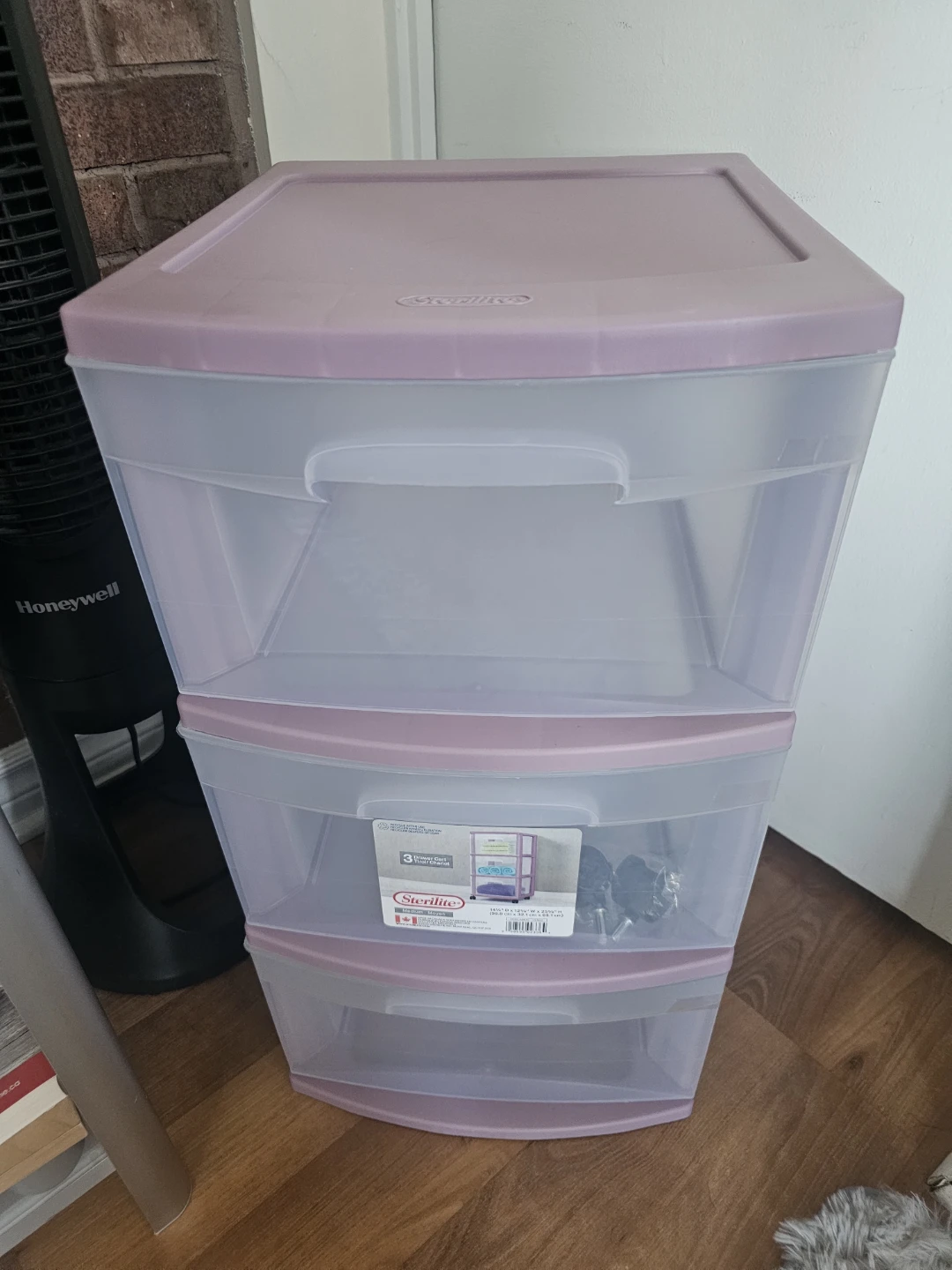 Sterilite 3-Drawer Wheeled Storage Cart, Light Purple 🏈