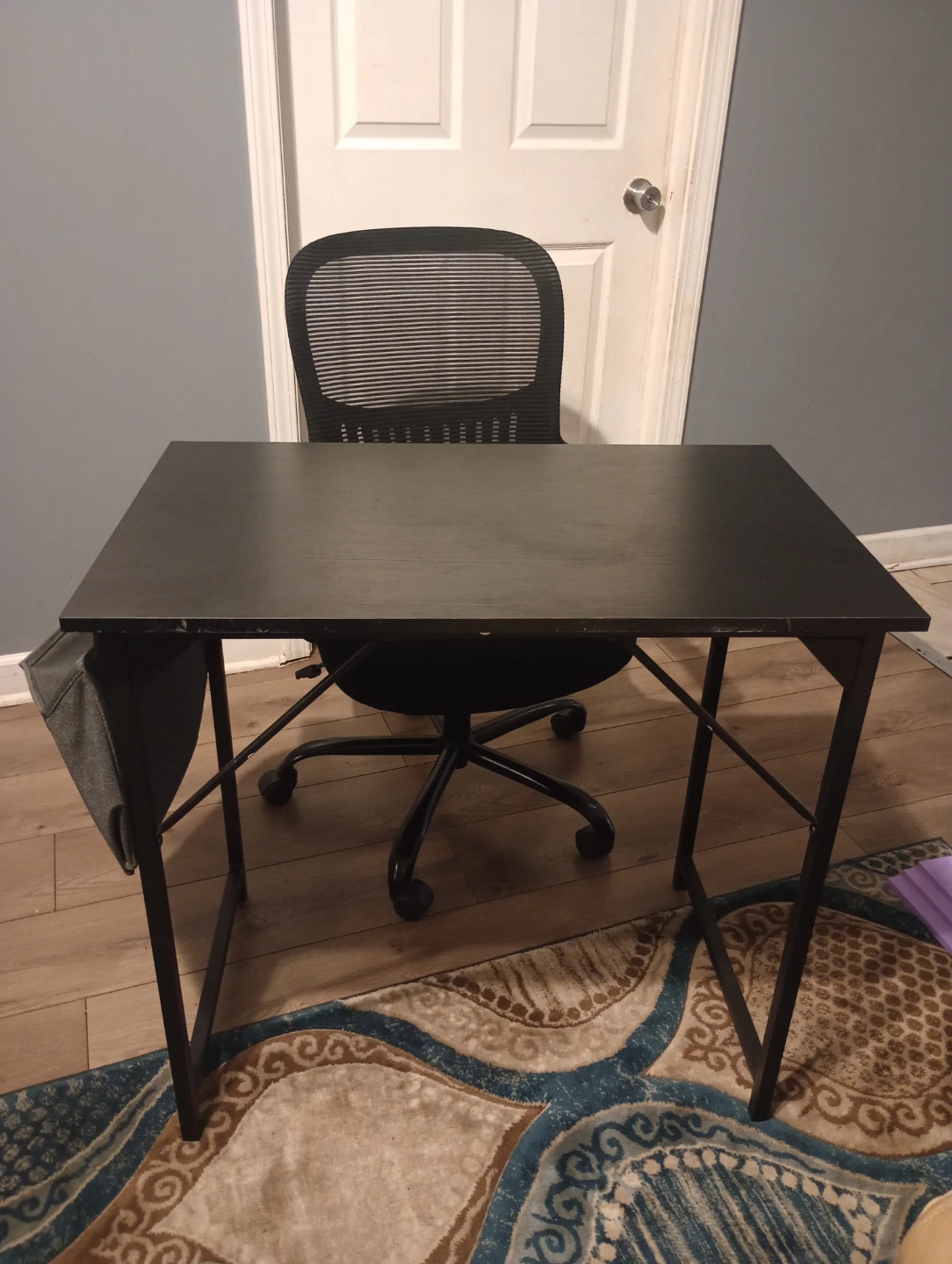 Black Writing Desk with Side Storage - photo 2