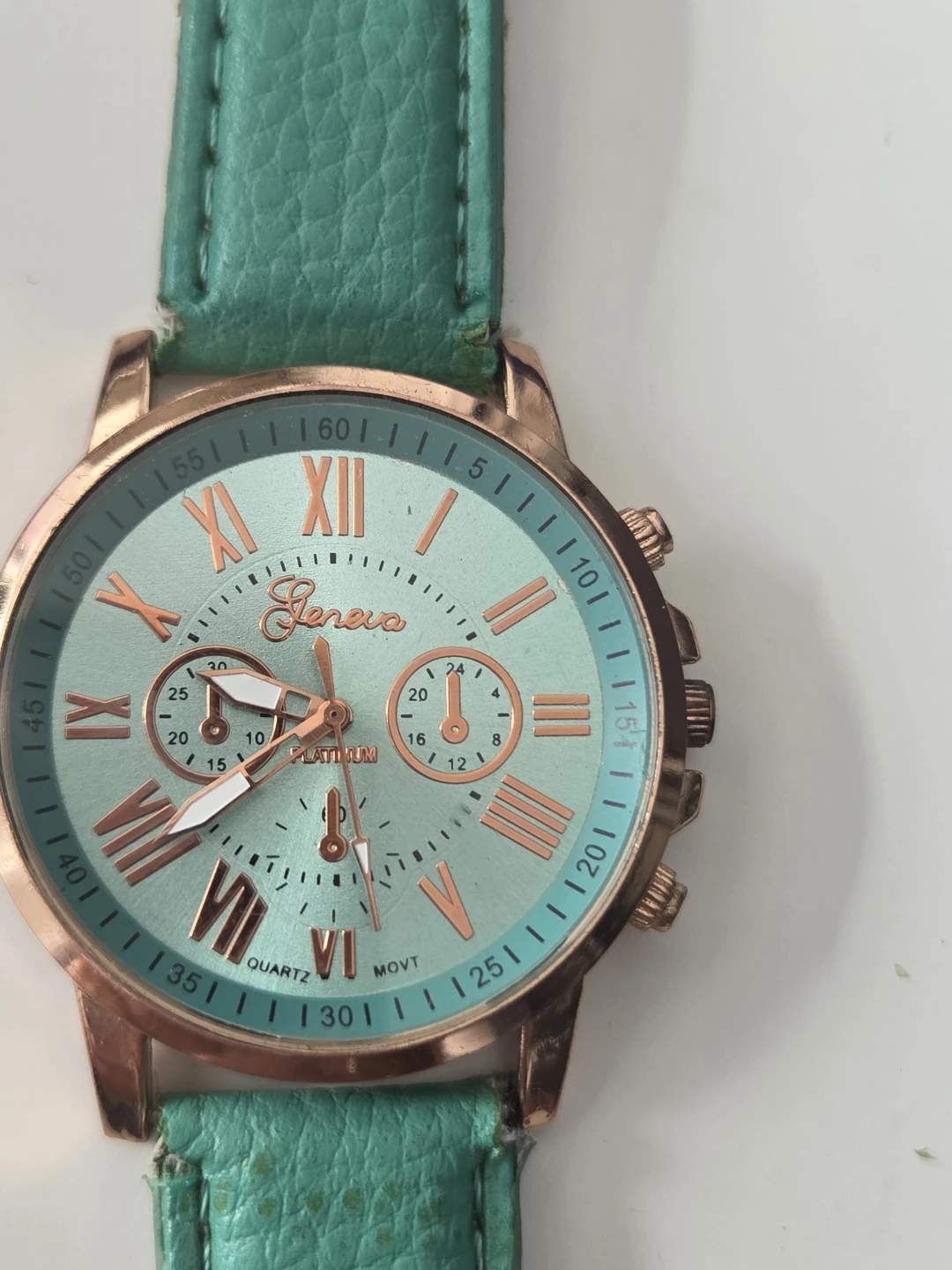 Geneva Quartz Watch - Teal Leather Band