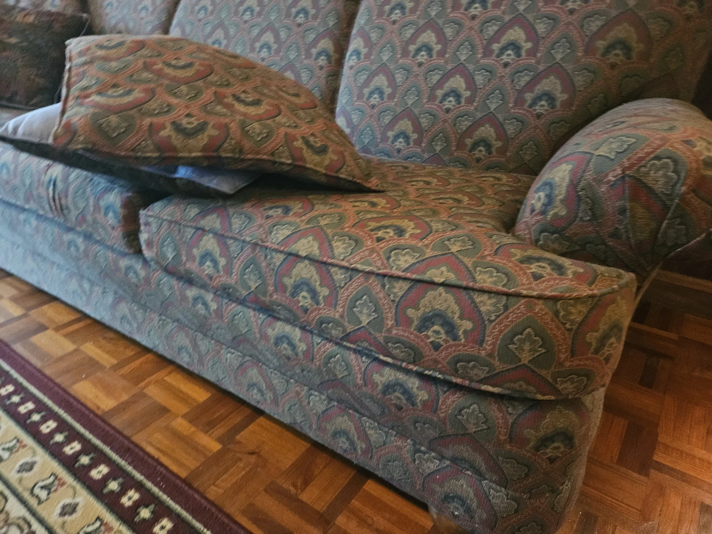Patterned 3-Seater Fabric Sofa - photo 3