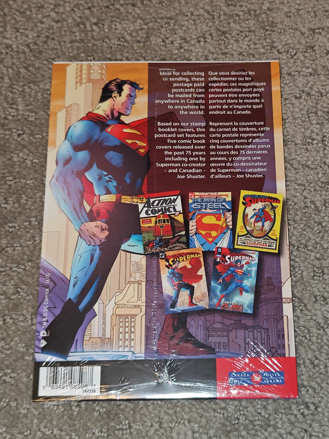 Postcard Set Sealed Superman Comics 75th Anniversary Canada Post - photo 2