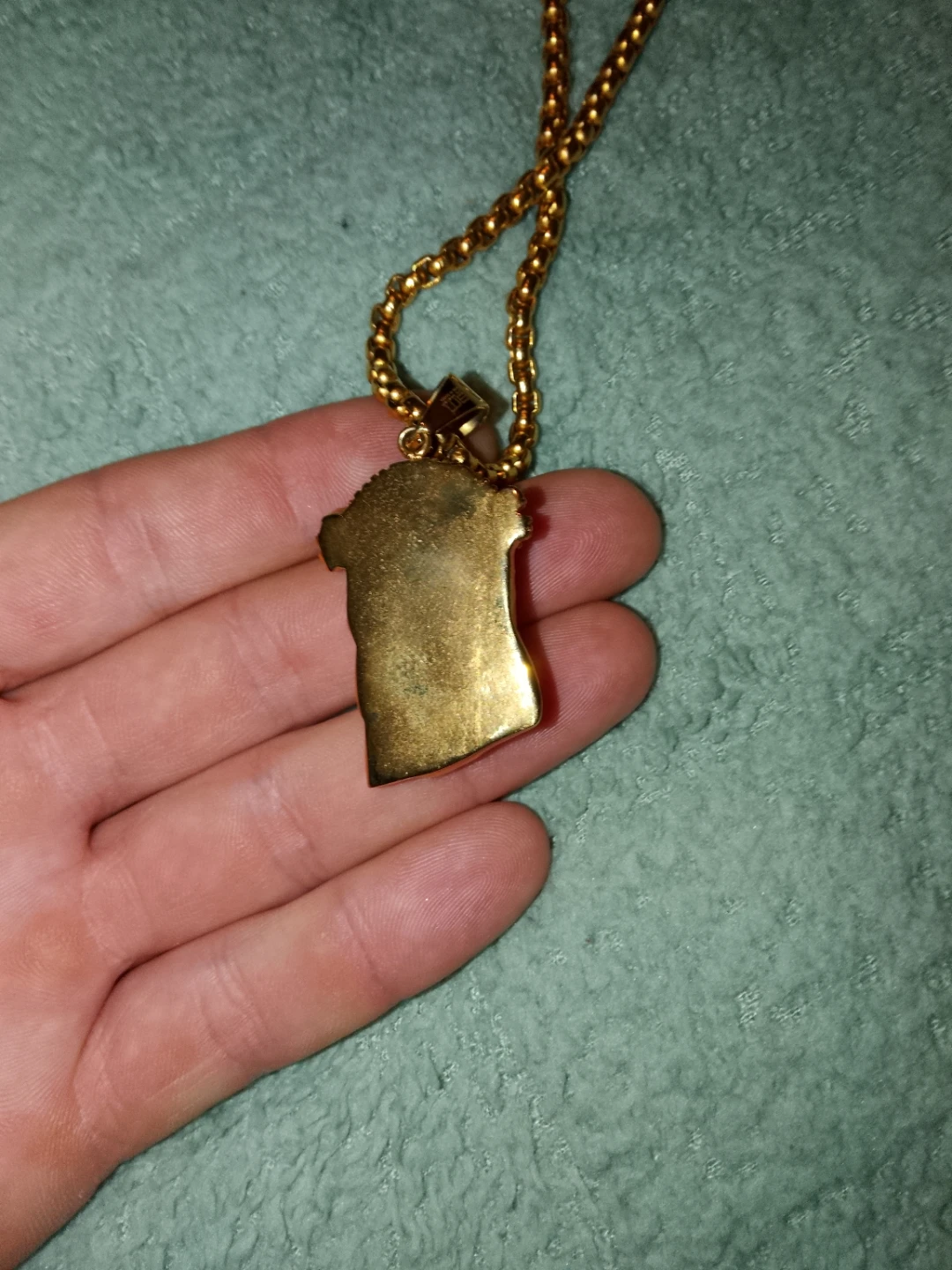 Gold-tone Jesus Pendant Necklace - photo 3