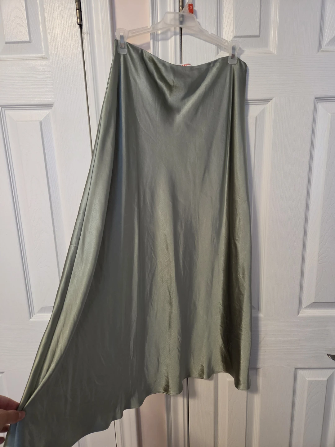 Sage Green Satin Midi Skirt - photo 2