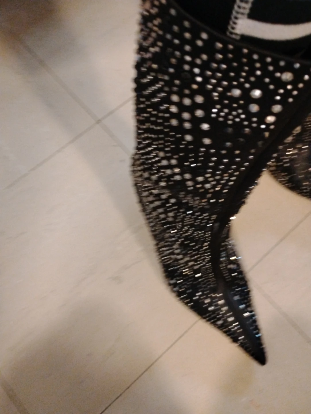 Black studded pointed-toe heeled boots - photo 5