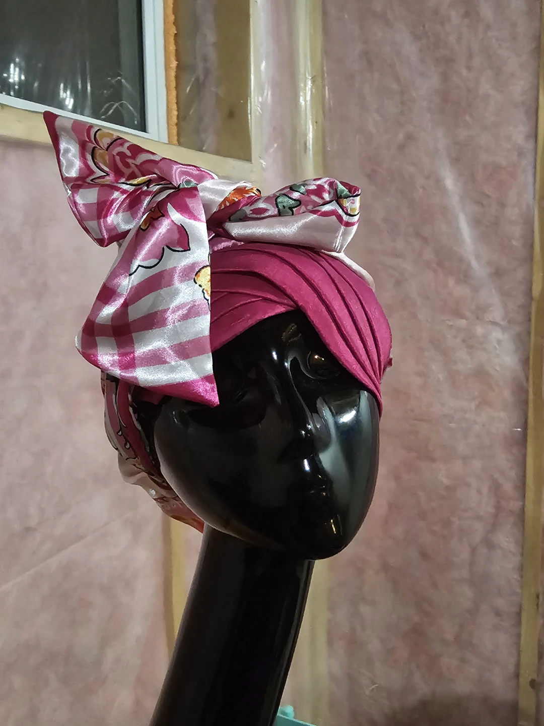 Pink Floral Patterned Turban Headwrap - photo 4