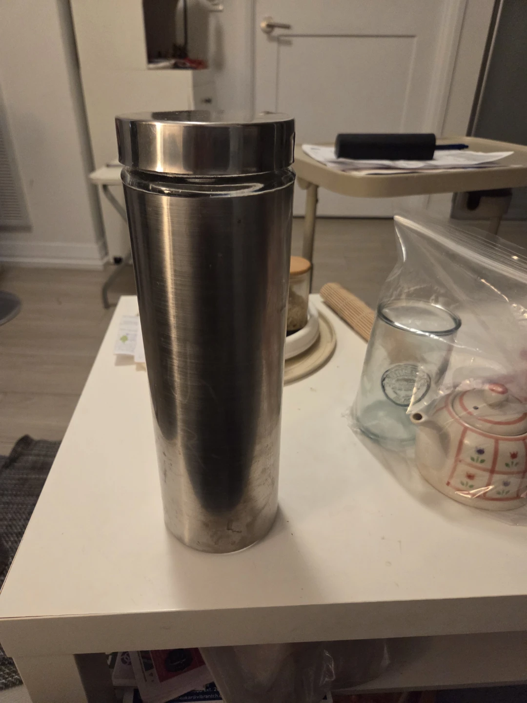 Stainless steel kitchen storage canister