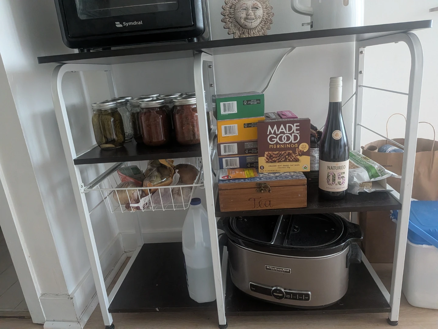 Kitchen Shelf with Storage Basket